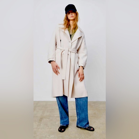 Zara Winter White Wool Coat - Picture 1 of 10